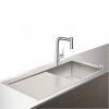 Купить Hansgrohe 43208000 Кухонная мойка с крылом нержсталь со смесителем C71-F450-02 хром купить недорого в Киеве vannaja.kiev.ua