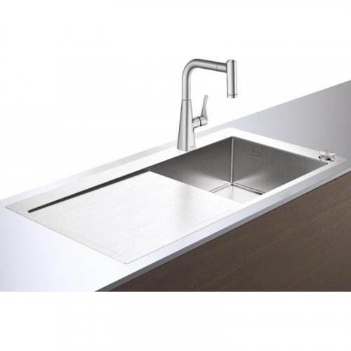 Купить 43208800 Кухонный комплект hansgrohe C71 C71-F450-02 с сушилкой слева нержавеющая сталь со смесителем хром купить в Киеве vannaja.kiev.ua