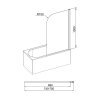 Купить Шторка для ванны QTap STANDARD 75 x 130 STDCRM407513APR стекло матовое купить в Киеве правостороняя в Киеве vannaja.kiev.ua