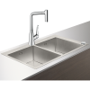 Купить Купить недорого 43211000 Кухонный комплект hansgrohe C71 C71-F765-05 мойка две чаши нержавеющая сталь со смесителем хром однорычажный высокий в Киеве vannaja.kiev.ua