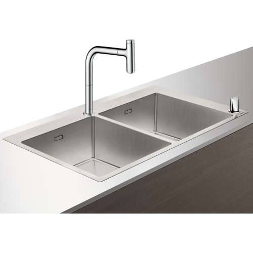 Купити Hansgrohe 43203000 Кухонний комплект C71 C71-F765-10 дві чаші нержавіюча сталь зі змішувачем одноважільний з поворотним виливом хром купити в Києві vannaja.kiev.ua