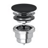 Купить черный матовый Донный клапан Villeroy & Boch 680800S5 Ebony незакрывающийся сливной клапан с плоской керамической крышкой в Киеве vannaja.kiev.ua