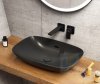 Купить черный матовый Донный клапан Villeroy & Boch 680800S5 Ebony незакрывающийся сливной клапан с плоской керамической крышкой в Киеве vannaja.kiev.ua