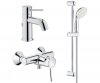 Купить Стильный Grohe 123867S Набор смесителей для ванной однорычажный BauClassic с душевым гарнитуром хром купить в Киеве vannaja.kiev.ua
