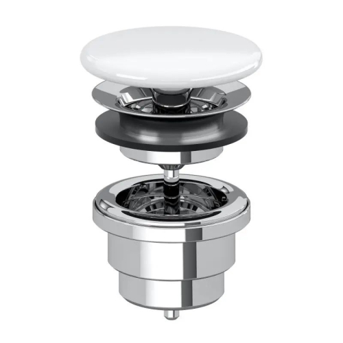 Донный клапан с керамической кришкой Villeroy & Boch, белый (68350001) Купить Донный клапан с керамической кришкой Villeroy & Boch, белый (68350001) в Киеве vannaja.kiev.ua