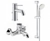 Купить Grohe 123868S Комплект смесителей BauClassic 3 в 1 для ванны смеситель для раковины однорычажный хром купить в Киеве в Киеве vannaja.kiev.ua