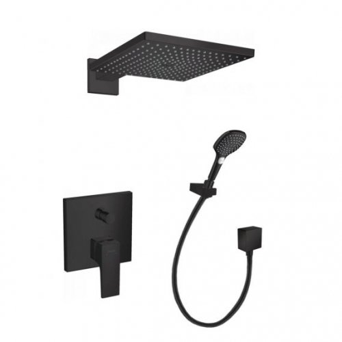 Купить Hansgrohe 2623832545MB Душевая система скрытого монтажа Raindance черный матовый с двумя лейками в Киеве vannaja.kiev.ua