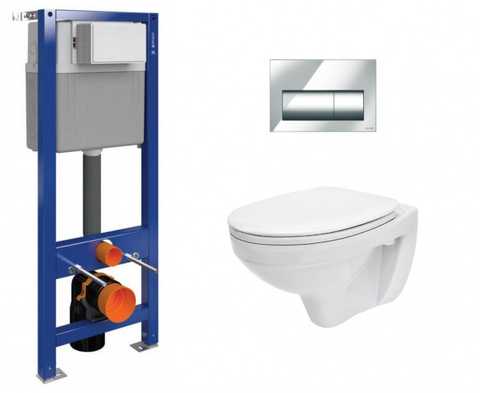 Купить Инсталляция Cersanit SET B206 AQUA 02 + белый унитаз Delfi с сиденьем Soft Close полипропилен + панель смыва Presto хром купить в Киеве vannaja.kiev.ua