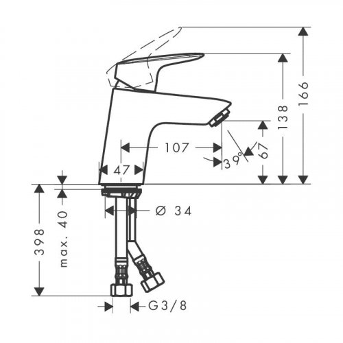 Змішувач для раковини Hansgrohe 71077 Logis 71077000 Купити Змішувач для раковини Hansgrohe 71077 Logis 71077000 в Києві vannaja.kiev.ua
