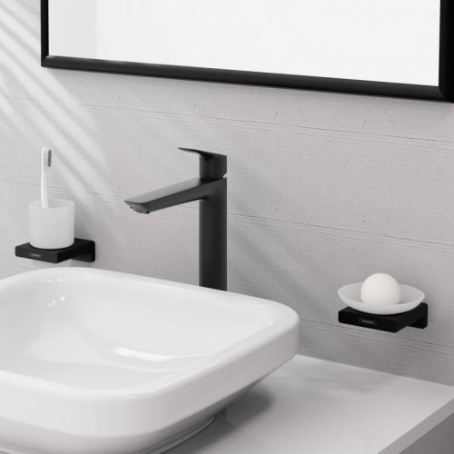 черный матовый смеситель Hansgrohe Logis Fine 240 для умывальника без донного клапана, Matt Black (71258670) Купить черный матовый смеситель Hansgrohe Logis Fine 240 для умывальника без донного клапана, Matt Black (71258670) в Киеве vannaja.kiev.ua