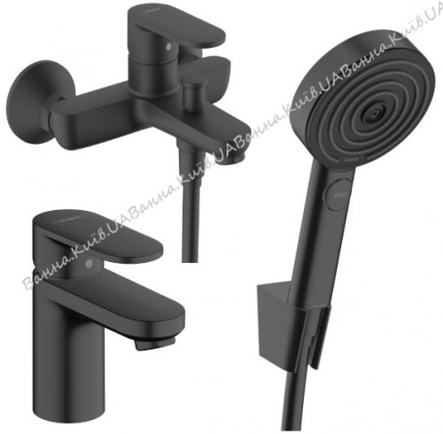 Hansgrohe Vernis Blend 71440670 + 71550670 + 24302670 черные матовые краны наборами купить лейка 3 режима Купить Hansgrohe Vernis Blend 71440670 + 71550670 + 24302670 черные матовые краны наборами купить лейка 3 режима в Киеве vannaja.kiev.ua