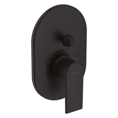 Купить Смеситель для ванны/душа Hansgrohe Vernis Shape 200 скрытого монтажа, верхняя часть, черный матовый (71458670) в Киеве vannaja.kiev.ua