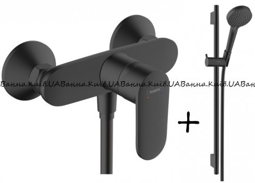 Смеситель для душа со стойкой черный матовый Hansgrohe Vernis Blend 71640670 + 26422670 Купить Смеситель для душа со стойкой черный матовый Hansgrohe Vernis Blend 71640670 + 26422670 в Киеве vannaja.kiev.ua