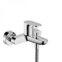 Hansgrohe 72450670 Черный матовый кран Киев Rebris E Однорычажный смеситель для ванны настенного открытого монтажа