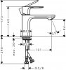 Купить 72514000 hansgrohe Rebris S 80 смеситель для раковины 72514 EcoSmart CoolStart без донного клапана хром в Киеве vannaja.kiev.ua