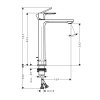 Купить Hansgrohe 72580670 Rebris S Смеситель для раковины 240 CoolStart однорычажный со сливным гарнитуром Матовый черный в Киеве vannaja.kiev.ua
