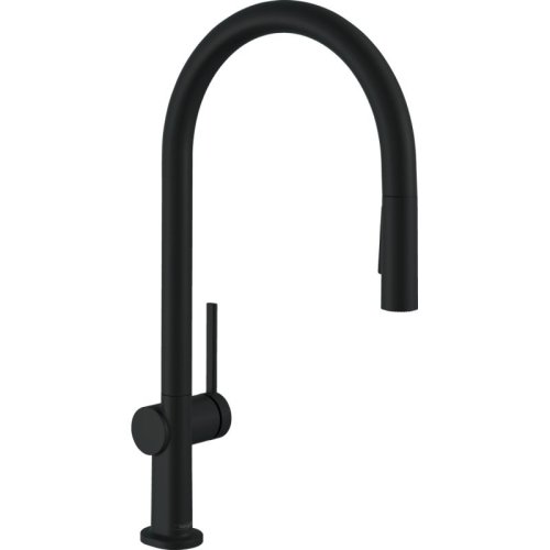 Купить Смеситель кухонный Hansgrohe Talis 210 2jet с вытяжным изливом Sbox, черный матовый (72801670) в Киеве vannaja.kiev.ua