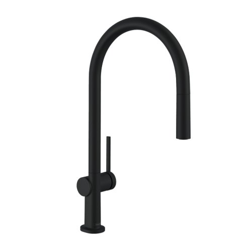 Купить Смеситель для кухни Hansgrohe Talis 210 1jet с вытяжным изливом, черный матовый (72802670) в Киеве vannaja.kiev.ua