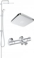 Душевая система Grohe New Tempesta 200 27389002 верхний душ 200 мм 2 режима + смеситель для ванны Grohe Eurosmart 33300003 хром однорычажный купить