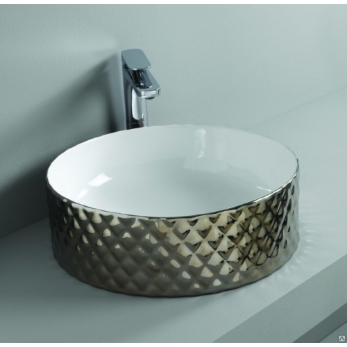 Купити Керамічна раковина 44 см Artceram Rombo, white glossy / platinum bicolor (OSL009 01; 57) в Києві vannaja.kiev.ua