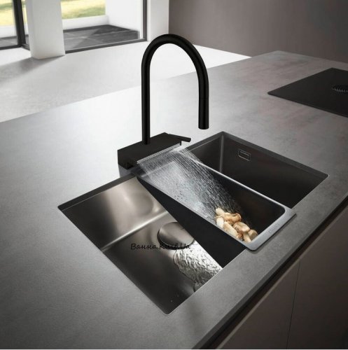 Hansgrohe 73831670 змішувач для кухні Aquno Select M81 з висувним розпилювачем 3jet sBox матовий чорний Купити Hansgrohe 73831670 змішувач для кухні Aquno Select M81 з висувним розпилювачем 3jet sBox матовий чорний в Києві vannaja.kiev.ua