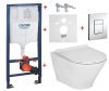 Купить Комплект 38772001 + 34H0N8 Инсталляция Grohe Rapid SL 38772001 с кнопкой смыва хром + унитаз Roca Gap Raund A34H0N8000 подвесной безободковый сидение с доводчиком Slim в Киеве vannaja.kiev.ua