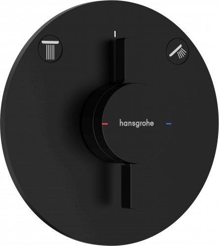 Купить черный матовый смеситель скрытого монтажа в душевую Hansgrohe 75418670 DuoTurn S, на 2 потребителя в Киеве vannaja.kiev.ua