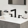 Купить Высокий 76034670 Смеситель для раковины на 3 отверстия Hansgrohe Finoris 160 черный матовый с донным клапаном Хансгрое Финорис в Киеве vannaja.kiev.ua