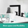 Купить Высокий 76034670 Смеситель для раковины на 3 отверстия Hansgrohe Finoris 160 черный матовый с донным клапаном Хансгрое Финорис в Киеве vannaja.kiev.ua