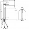 Купить 76070670 hansgrohe Смеситель для раковины, однорычажный, 260 со сливным клапаном Push-Open, для раковины в форме таза в Киеве vannaja.kiev.ua