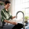 Купить Кухонный смеситель Hansgrohe Aqittura M91 76801800 с выдвижным изливом, 1 струя, покрытие из нержавеющей стали в Киеве vannaja.kiev.ua