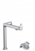 Кухонный смеситель на две воды черный матовый с выдвижным изливом Hansgrohe 76801670 Aqittura M91 FilterSystems 210 1jet