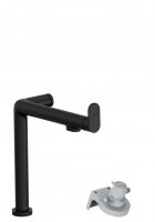 Кухонный смеситель на две воды черный матовый с выдвижным изливом Hansgrohe 76801670 Aqittura M91 FilterSystems 210 1jet