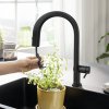 Купить черный матовый смеситель с фильтрацией с выдвижным изливом Hansgrohe 76826670 Aqittura M91 1jet sBox высокий в Киеве vannaja.kiev.ua