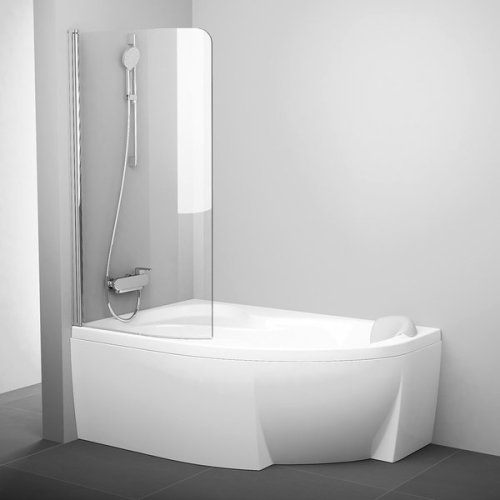 Купити Штора для ванни Ravak 7QLS0C00Y1 Rosa 160/170 см L Полірований алюміній CVSK1 Transparent одноелементна в Києві vannaja.kiev.ua