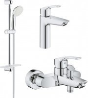 Душевая система Grohe New Tempesta 200 27389002 верхний душ 200 мм 2 режима + смеситель для ванны Grohe Eurosmart 33300003 хром однорычажный купить