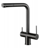 Купить Кухонный кран на обычную и фильтрованную воду Fabiano FKM 31.14 SS Nano Graphite 8231.401.0902 82314010902 заказать с доставкой в Киеве в квартиру, купить в магазине сантехники в Киеве vannaja.kiev.ua
