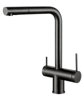 Смеситель кухни гибкий излив система фильтрации воды Ramon Soler Kitchen Pure Water 898801MC38E306084 Высоким 535 мм Osmosis, Хром - черный матовый