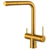 Купити Кухонний змішувач на дві води з фільтром питної Fabiano FKM 31.14 S/Steel Nano Gold 8231.401.1014 Колір Золотий 82314011014 в Києві vannaja.kiev.ua