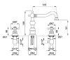 Купить Смеситель для раковины двухвентильный на три отверстия Bugnatese Arcadia 8312-CR с донным клапаном, хром в Киеве vannaja.kiev.ua