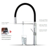 Купить Смеситель кухни гибкий излив система фильтрации воды Ramon Soler Kitchen Pure Water 898801MC38E306084 Высоким 535 мм Osmosis, Хром - черный матовый в Киеве vannaja.kiev.ua
