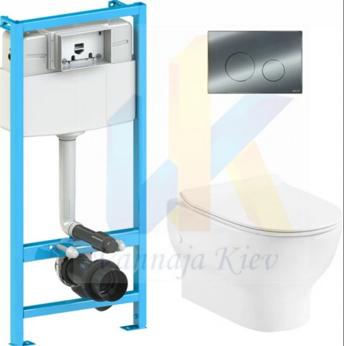 Инсталляция унитаз безободковый акция DevIT 90.211 + 3120121 + 90.211.KH Fresh Комплект кнопка сиденья самый дешевый из наличия Купить Инсталляция унитаз безободковый акция DevIT 90.211 + 3120121 + 90.211.KH Fresh Комплект кнопка сиденья самый дешевый из наличия в Киеве vannaja.kiev.ua