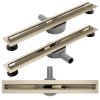 Купить дизайнерский золотой трап узкий прямоугольный для душа REA Neo Slim Pro MIRROR GOLD PRO 70 см REA-G5603 в Киеве vannaja.kiev.ua