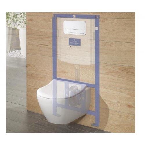 Купити Villeroy &amp; Boch 92246100 + 5614HR01 Viconnect Інсталяція + Subway 2.0 Direct Flush Унітаз Підвісна Сидіння з доводчиком Soft Clousing +922461 + 922490 + 5614R + 9M68S в Києві vannaja.kiev.ua