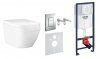 Купить Инсталляция GROHE Rapid SL 4 в 1 с унитазом GROHE Euro Ceramic белый подвесной с сиденьем Soft Close 39328CB0 Смывная клавиша Grohe хром купить недорого в Киеве vannaja.kiev.ua