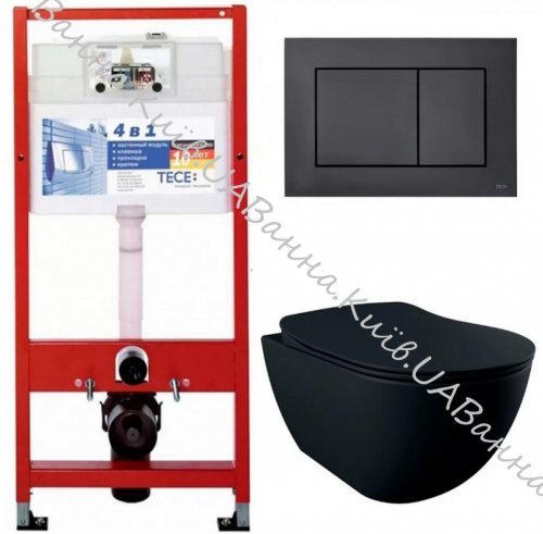 Инсталляция TECE base 9400001 + 9240407 + Унитаз Creavit Free подвесной черный матовый + FE320-11SM00E-0000+ сиденье soft close KC0903.01.1400E купить Купить Инсталляция TECE base 9400001 + 9240407 + Унитаз Creavit Free подвесной черный матовый + FE320-11SM00E-0000+ сиденье soft close KC0903.01.1400E купить в Киеве vannaja.kiev.ua