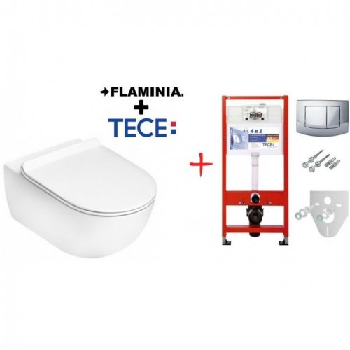 Продажа Инсталляция TECE Base кнопка хром + Унитаз подвесной Flaminia App белый с сиденьем Soft Close 9400005+AP118G+QKCW05 Купить Продажа Инсталляция TECE Base кнопка хром + Унитаз подвесной Flaminia App белый с сиденьем Soft Close 9400005+AP118G+QKCW05 в Киеве vannaja.kiev.ua