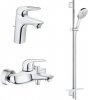 Купити Набір змішувачів GROHE Eurostyle Одноважільний 123264SE (23374003+23726003+26548000) для ванної ручна лійка 130 мм 3 режими хром купити в Києві. в Києві vannaja.kiev.ua