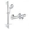 Купить Приобрести термостат 34567000 Смеситель для ванны Grohe Grohtherm 800 хром + Душевой гарнитур Grohe Rainshower Smartactive Cube 130 3 типа струи хром 26546000 в Киеве vannaja.kiev.ua