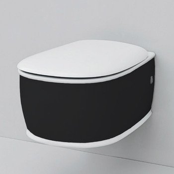 Підвісний унітаз Artceram Azuley AZV001 01; 50 white glossy / black bicolor AZV00101;50 Купити Підвісний унітаз Artceram Azuley AZV001 01; 50 white glossy / black bicolor AZV00101;50 в Києві vannaja.kiev.ua